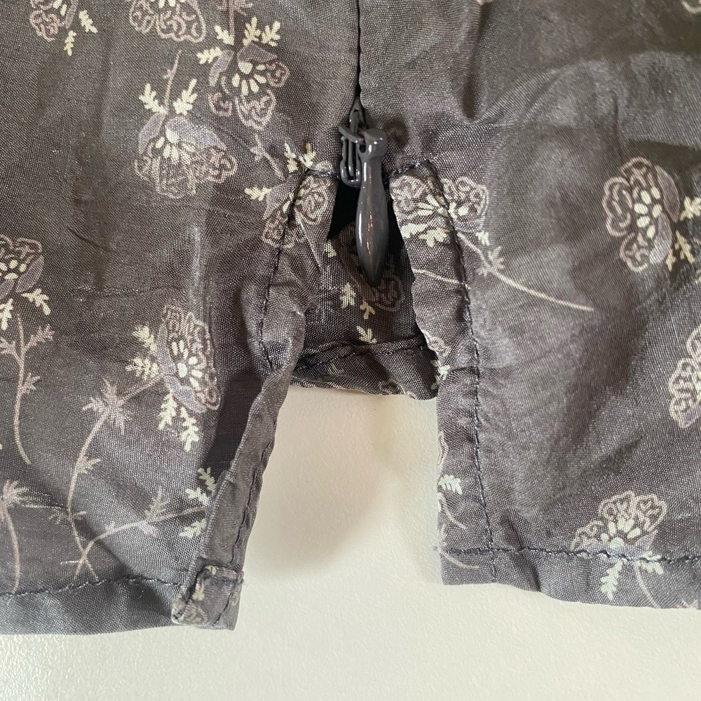 VTG Y2K American Eagle Silk Babydoll Cami Top Gray Lace Floral Fairy Grunge Sz 2 - Picture 9 of 10